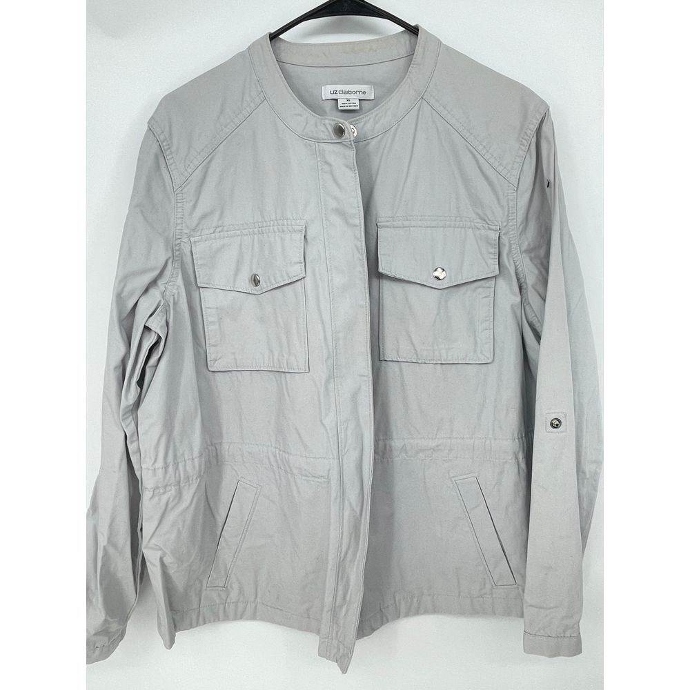 Liz Claiborne size XL Gray Cargo Jacket - Durable & Stylishe‎